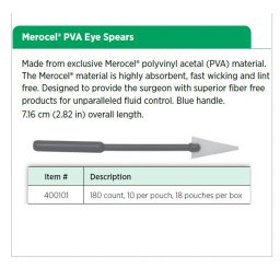 Merocel PVA eye spears (oogspeer)