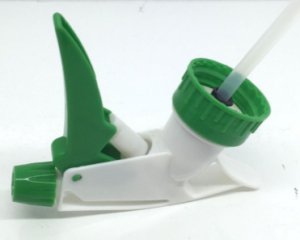 Trigger voor verstuiver (sprayfles) handvorm groen/wit   1st