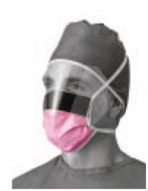 Chirurgisch masker spatscherm koordje paars strepen IIR 25st