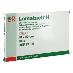 Lomatuell H vaseline compres steriel 10x20cm  10st
