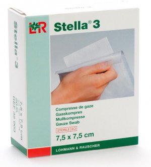 Compressen Stella steriel 7,5x7,5cm 8-laags           3x80st