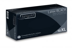 onderzoekshandschoenen BINGOLD Latex L Black           100st