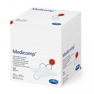 kompres MEDICOMP 7,5x7,5cm 4laags steriel per 2 verpa 25x2st
