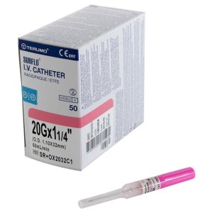 Iv catheter Surflo 20Gx1 1/4 ROZE 1,1x32mm ETFE         50st