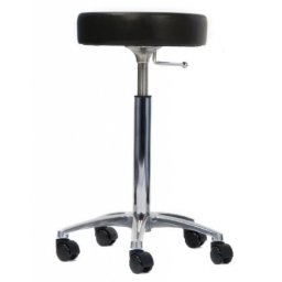 Tabouret Cura zonder rugleuning ZWART met ronde zitting