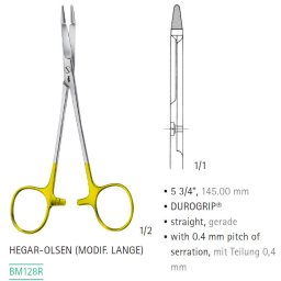 TC HEGAR-OLSEN NEEDLE HOLDER/SCISSOR 146MM BM128R