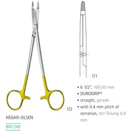 TC HEGAR-OLSEN NEEDLE HOLDER/SCISSOR 165MM BM124R