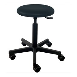 Tabouret SAAR zonder rugleuning ZWART met ronde zitting