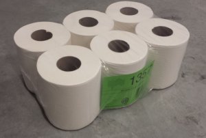 Papierrollen MIDI groot wit 1-laags CELLULOSE gewafeld   6st