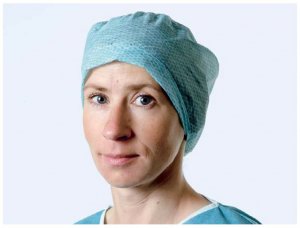 Mutsen Foliodress cap apart blauwgroen voor lang haar  100st