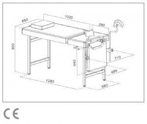 Gynaecotafel kort model gelakt (zonder papierrolhouder)  1st