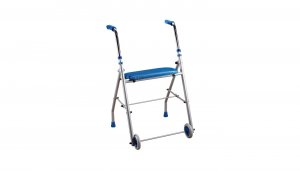 Looprek op wielen met plank (rollator)