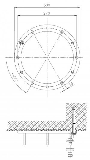 Plafondverankeringsring voor operatielamp Dr. Mach dia. 30cm