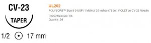Polysorb 5/0 UL202 1/2 rnd nld 17mm CV23 violet - 75cm  36st