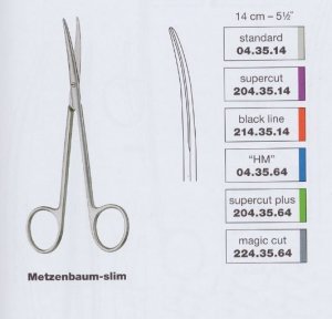 Schaar Metzenbaum-Slim gebogen 14cm