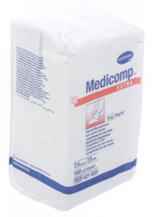 MEDICOMP 7,5x7,5cm 4laags niet steriel                 100st