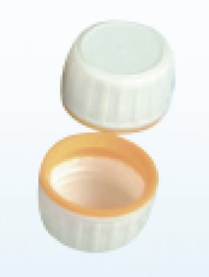 Witte verzegelbare stop m/gele ring (voor glazen flessen)