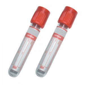 Vacutainer plastic serum tubes rode dop 6ml PET Paper  100st