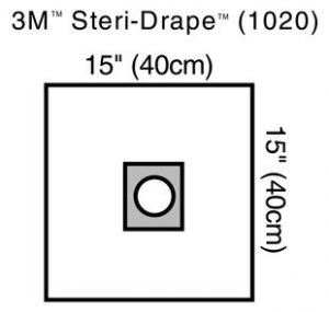 3M steri-drape zelfklevend gatlaken 40x40cm wit transp. 10st