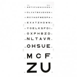 Leeskaarten Monoyer optometrietest