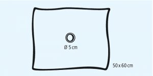 Foliodrape zelfklevend gatdoek dia. 7cm 50x60 2laags   70st