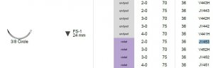 Vicryl 2/0 JV453  3/8 snd nld 24mm FS-1 violet - 75cm    1st