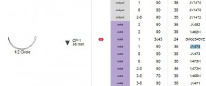 Vicryl 1 JV474 1/2 snd nld 36mm CP-1 violet - 90cm       1st