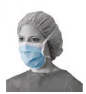 Chirugisch masker met koordjes blauw type II 50st