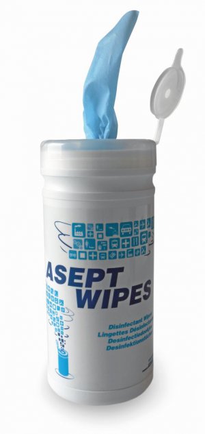 Asept wipes 20x20cm blauw