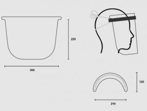 Gelaatscherm, face shield plexi                        1st