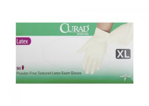 handschoenen Curad Latex poedervrij XL wit             90st