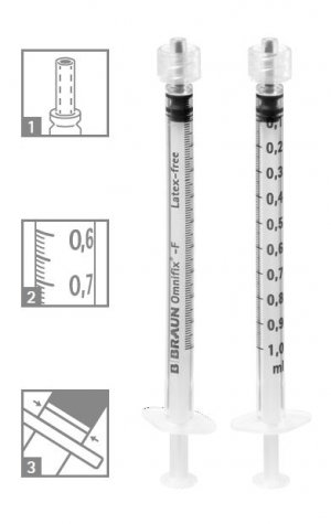 Spuiten BBraun omnifix-F 1ml Luer-Lock solo (type LDS) 100st