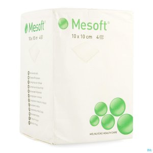 Compressen Mesoft niet steriel 10x10 non woven 4Laags  100st