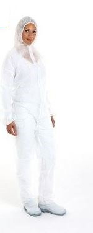 Overall wit XL met kap en rits non-woven light weight    1st