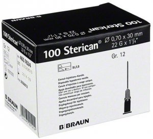 Naalden steriel Braun Sterican 22G x 1 1/4 zwart       100st