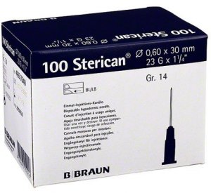 Naalden steriel Braun Sterican 23G x 1 1/4 blauw      100st