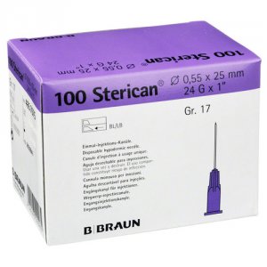 Naalden steriel Braun Sterican 24G x 1 paars           100st