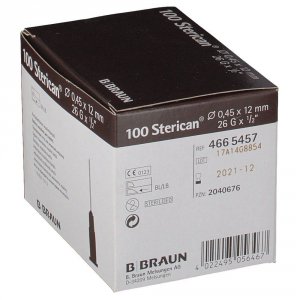 Naalden steriel Braun Sterican 26G x 1/2 bruin         100st