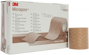 Micropore 5cm huidskleur                           6 rollen