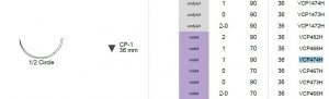 Vicryl+ 1 VCP474H 1/2 snd nld 36mm CP-1 violet - 90cm    1st