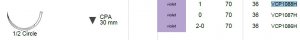 Vicryl+ 1 VCP1088H 1/2 snd nld 30mm CPA violet - 70cm   1st