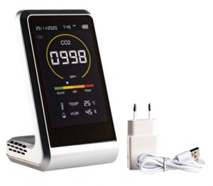 CO2 meter met NDIR sensor batterij 2000mAh lithium    1st