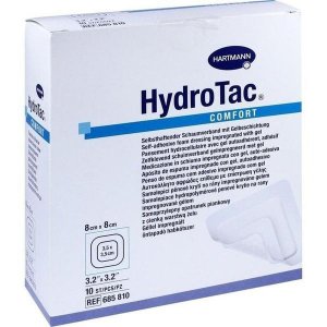 HYDROTAC comfort hydrofiel schuimverband steriel 8x8cm  10st