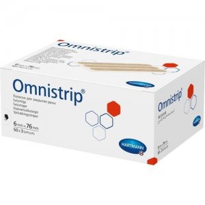 OMNISTRIP 6mmx76mm wondhechtstrips beige, huidskleur  50x3st