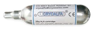 Cryoalfa cartridge N2O, navulling 25gr without valve     1st