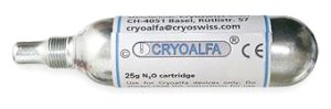 Cryoalfa cartridge N2O, navulling 25gr without valve    1st