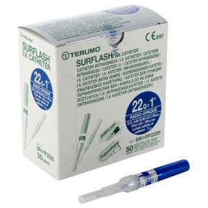 Iv catheter Surflash 22Gx1 BLAUW (0,85mmx25mm)          50st