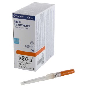 Iv catheter Surflo 14Gx2 1/2 ORANJE 2,15x64mm ETFE      50st