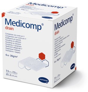 splikompres MEDICOMP drain 7,5x7,5cm per 2 verpakt    25x2st