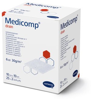 splitkompres MEDICOMP drain 10x10cm per 2 verpakt    25x2st